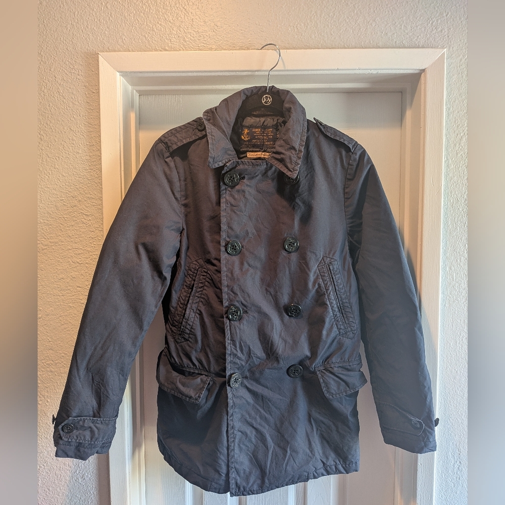 J.Crew Navy British Millerain Military Regulation Cotton Button Peacoat XS